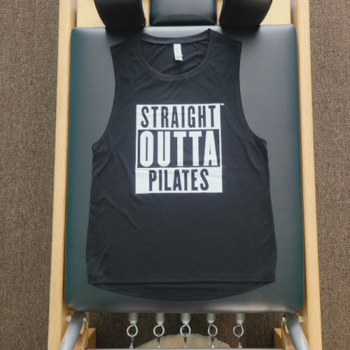 Straight Outta Pilates Flowy Scoop-Neck Muscle Tanks
